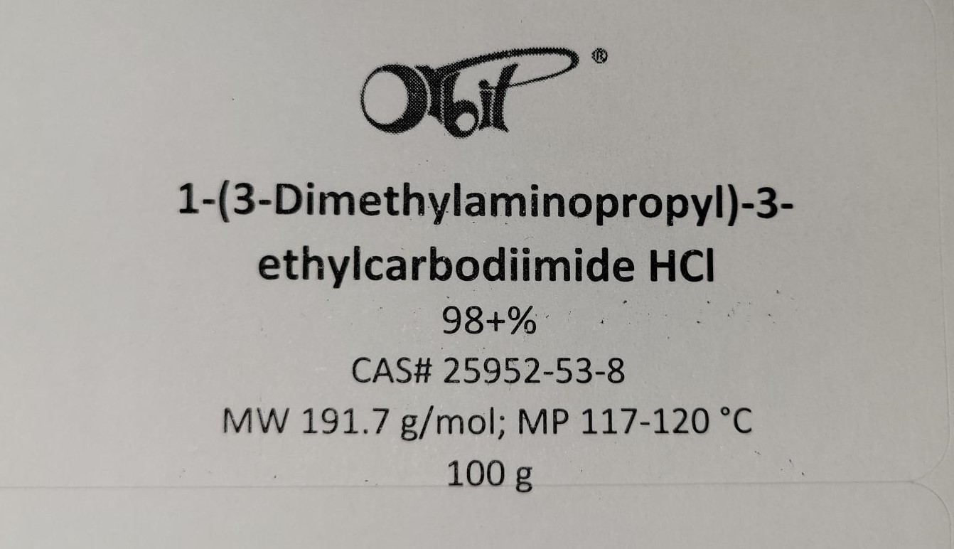 EDC x HCl (100g) [CAS#25952-53-8] N-(3-DlMETHYLAMlNOPROPYL)-N’-ETHYLCARBODllMlDE