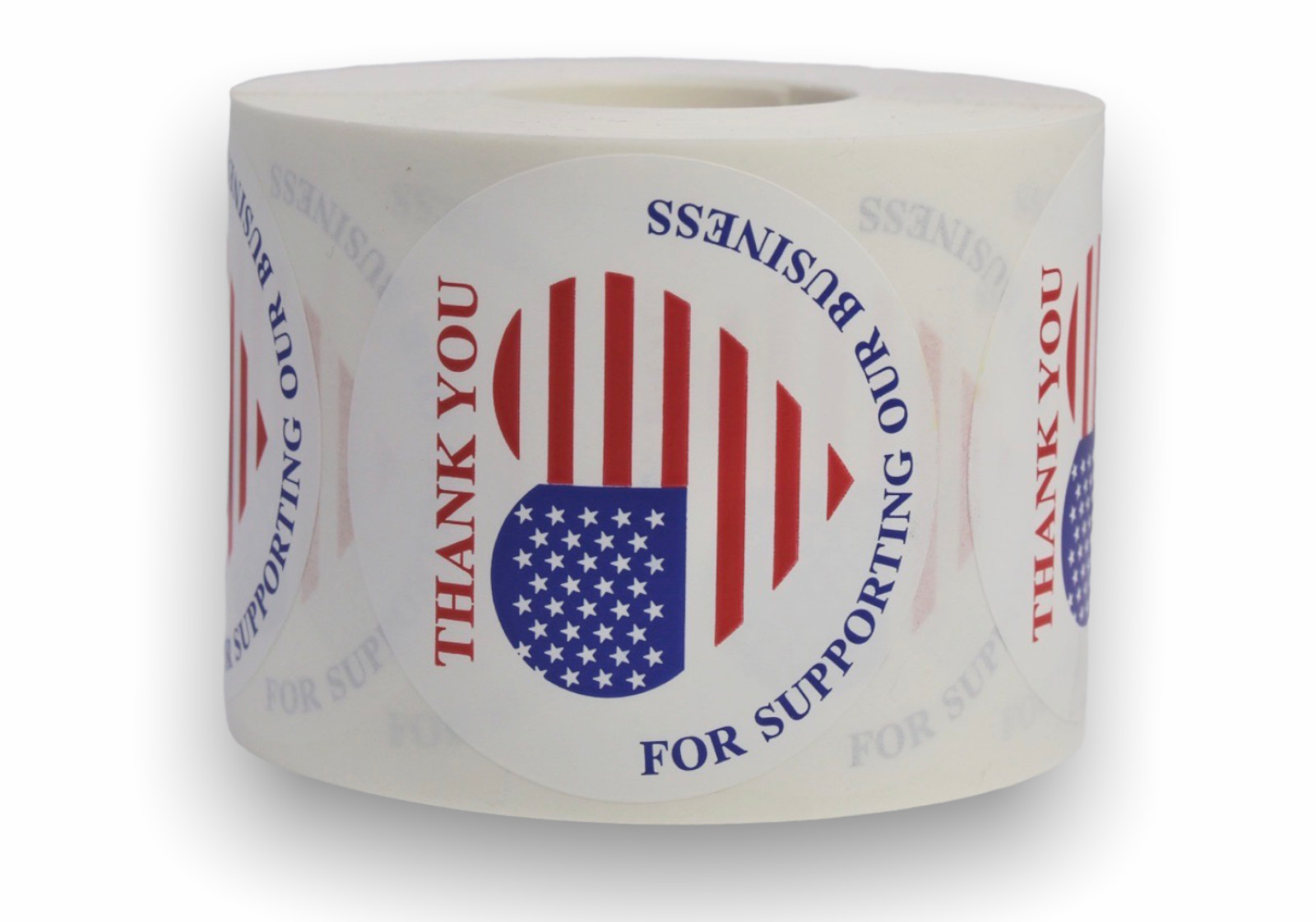 Thank You Supporting Business 2″ Labels American Flag Peel & Stick (2)RLS 500 EA