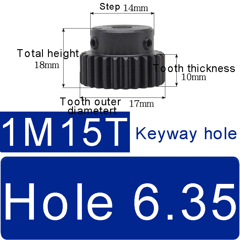 1 Mod Pinion Gear 10-150T Spur Gear With Step 45# Steel Transmission Gear 4~25mm