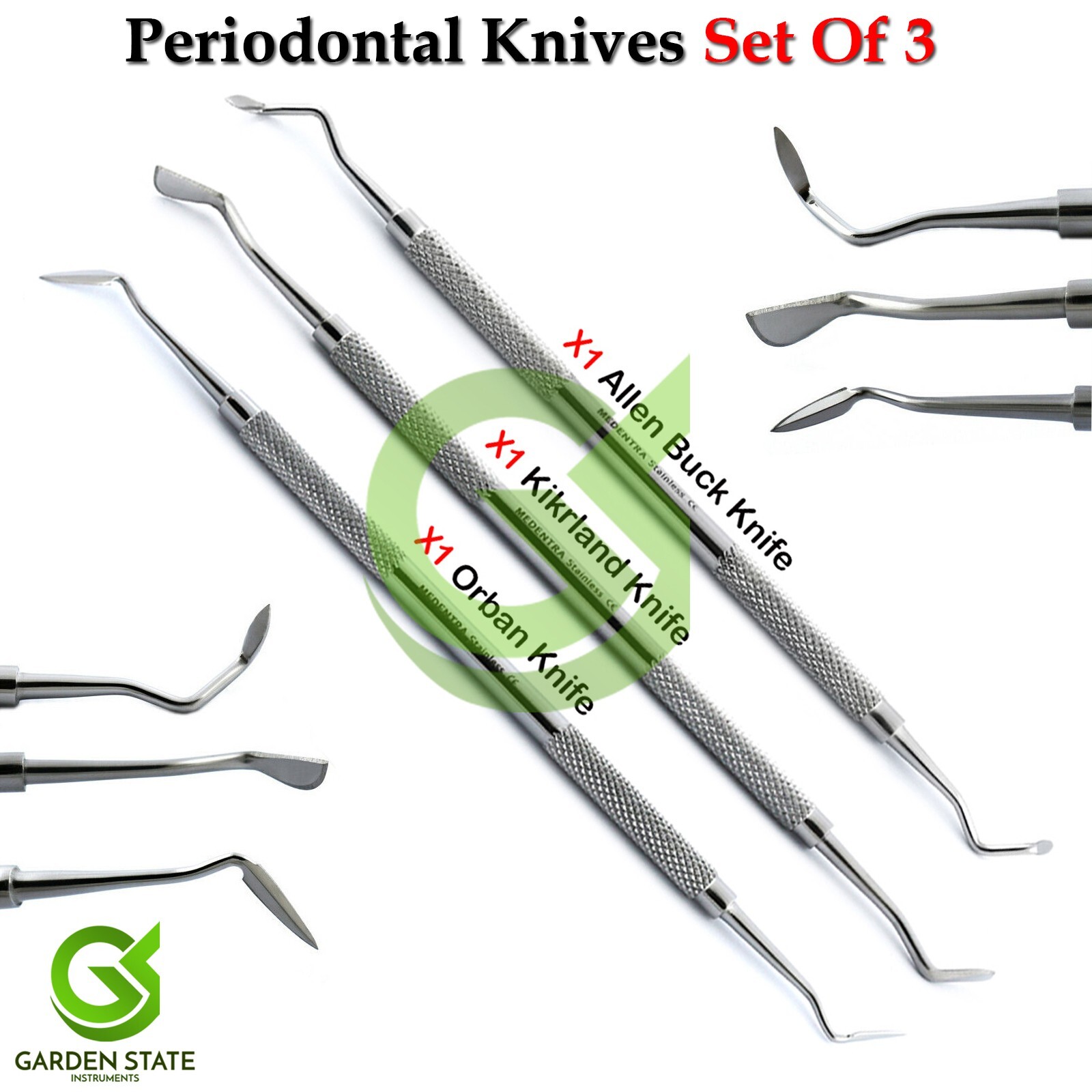 Dental Crown Lengthening Kit Periodontal File Knives Scaler Periosteal Surgery