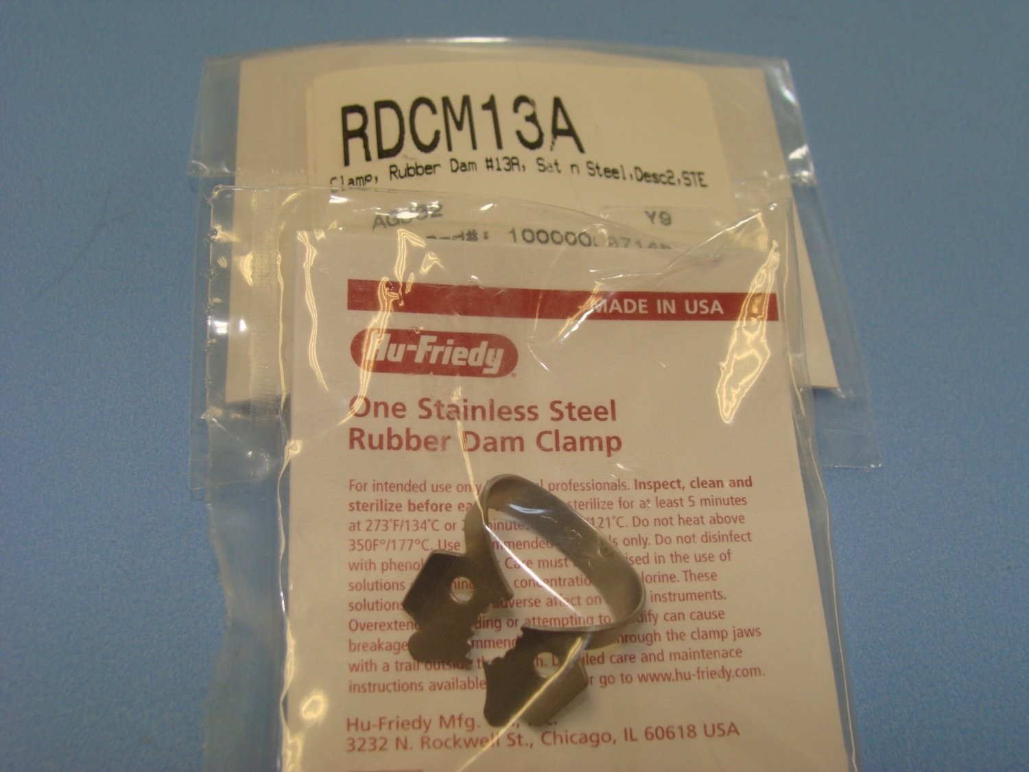 Rubber Dam Clamp No 13A | RDCM13A | HU FRIEDY