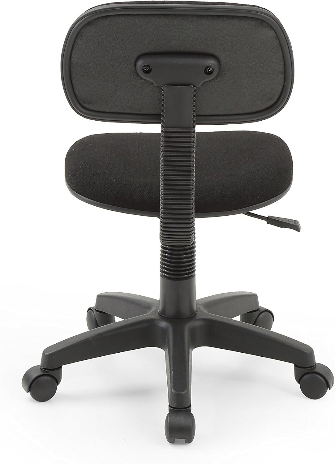 Adjustable Height Armless Desk Chair for Kids – Sleek Black Fabric Design