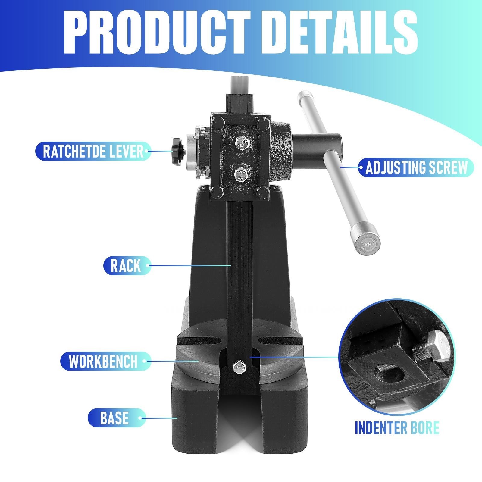 1Ton Manual Desktop Arbor Press Cast Iron Arbor Press Desktop Metal Machine