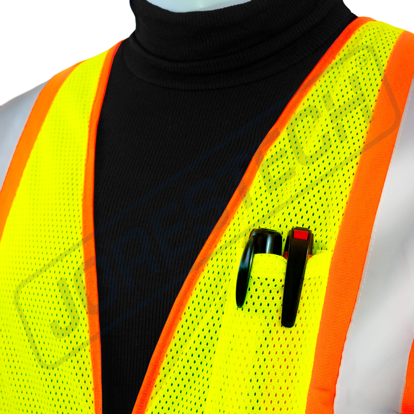 Safety Vest Staff Printed Class 2 Type R Two toned High Vis Lime JORESTECH
