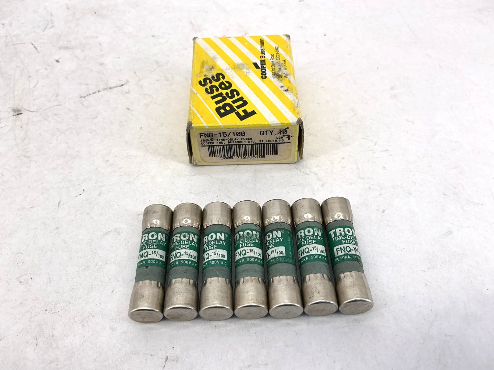 Lot of 7 New Bussmann FNQ-15/100 TRON Time-Delay Fuse 15/100A 500V