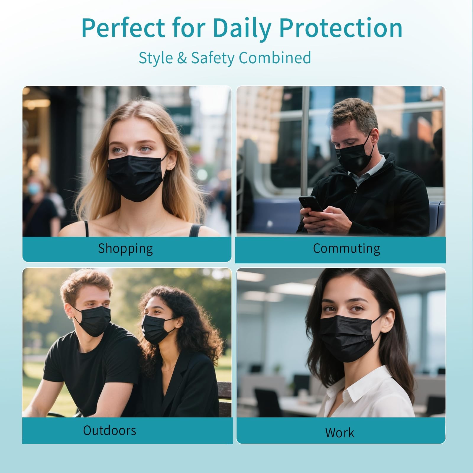 akgk 100Pcs Disposable Face Masks, 100 Count (Pack of 1), Adults 100 Pcs