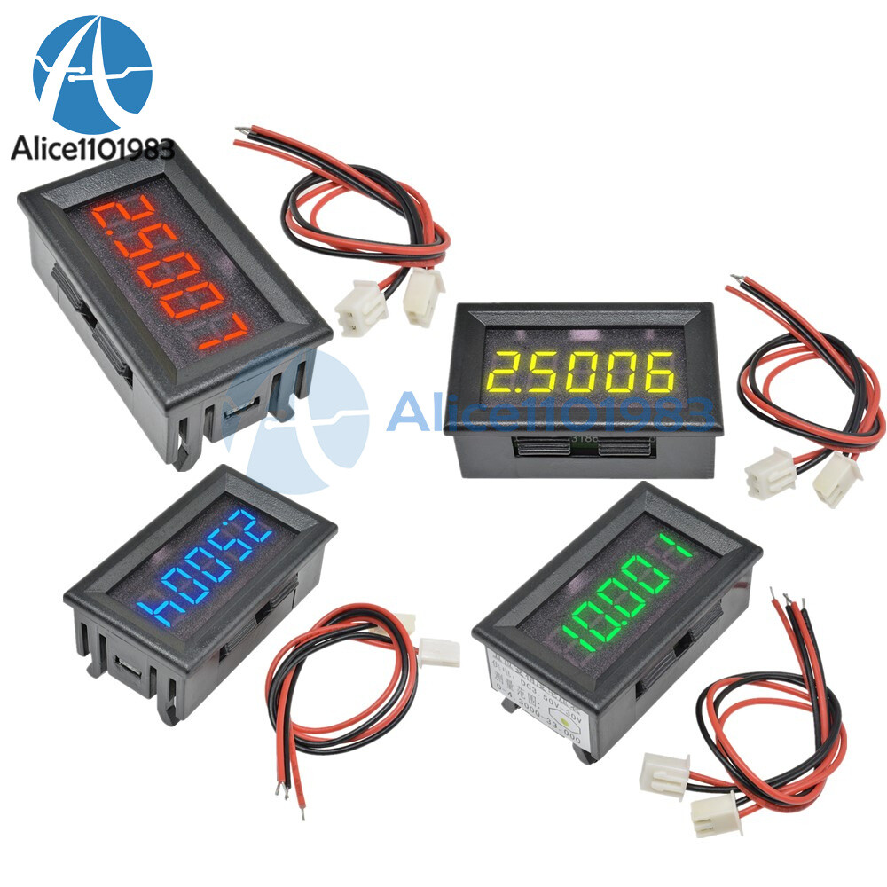 Red Blue Yellow 5 Digit LED DC 0-4.3000-33.000V Digital Voltage Panel Voltmeter