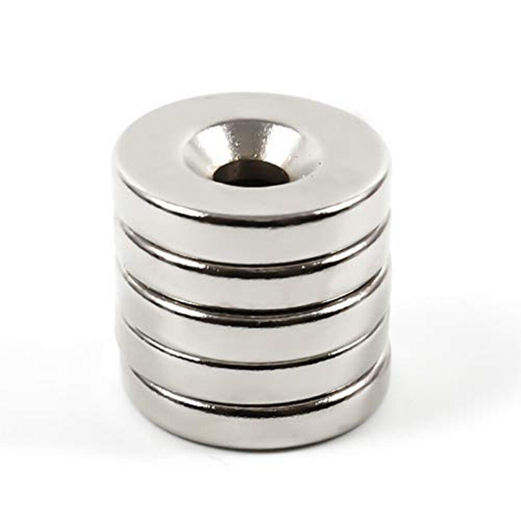 15 25 50 Strong Neodymium Magnets Countersunk Ring 25 X 5mm Rare Earth 5mm hole