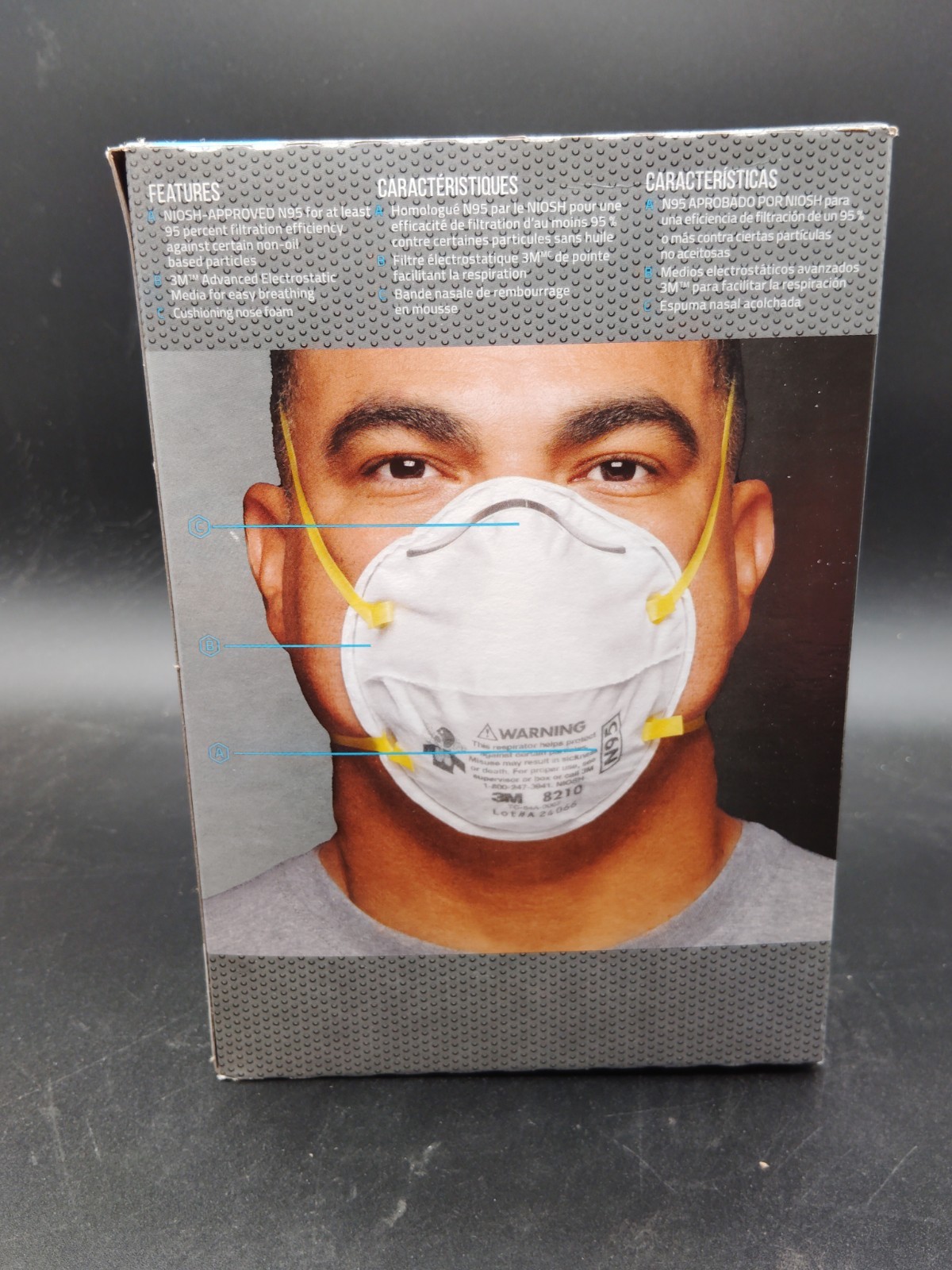 Lot of 3 3M 8210 N95 Particulate Respirator Mask Box of 20 EXP 10/2025 NIOSH
