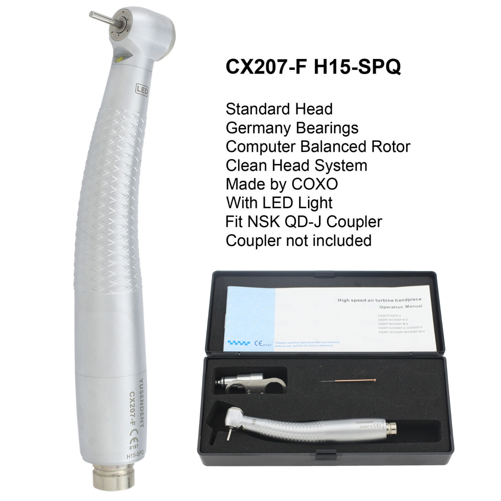 COXO Dental E Generator LED Handpiece High Speed Self Power Turbine 2/4 Hole NSK