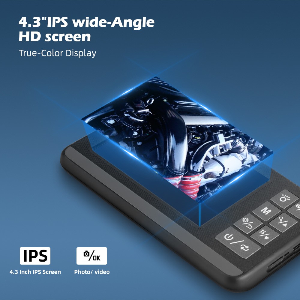 IP67 Rated Dual Lens 5M Camera Built LCD Screen Pipe Drain Inspection Scope