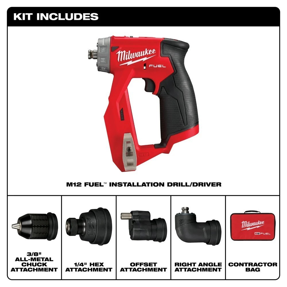 Milwaukee Tool 2505-20 M12 FUEL 12V 4-in-1 Installation Drill/Driver Bare Tool