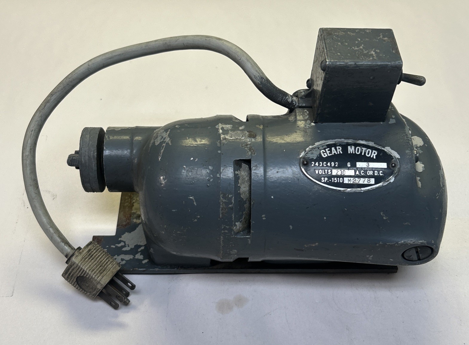 GENERAL ELECTRIC,243C492G3,GEAR MOTOR 230V AC OR DC