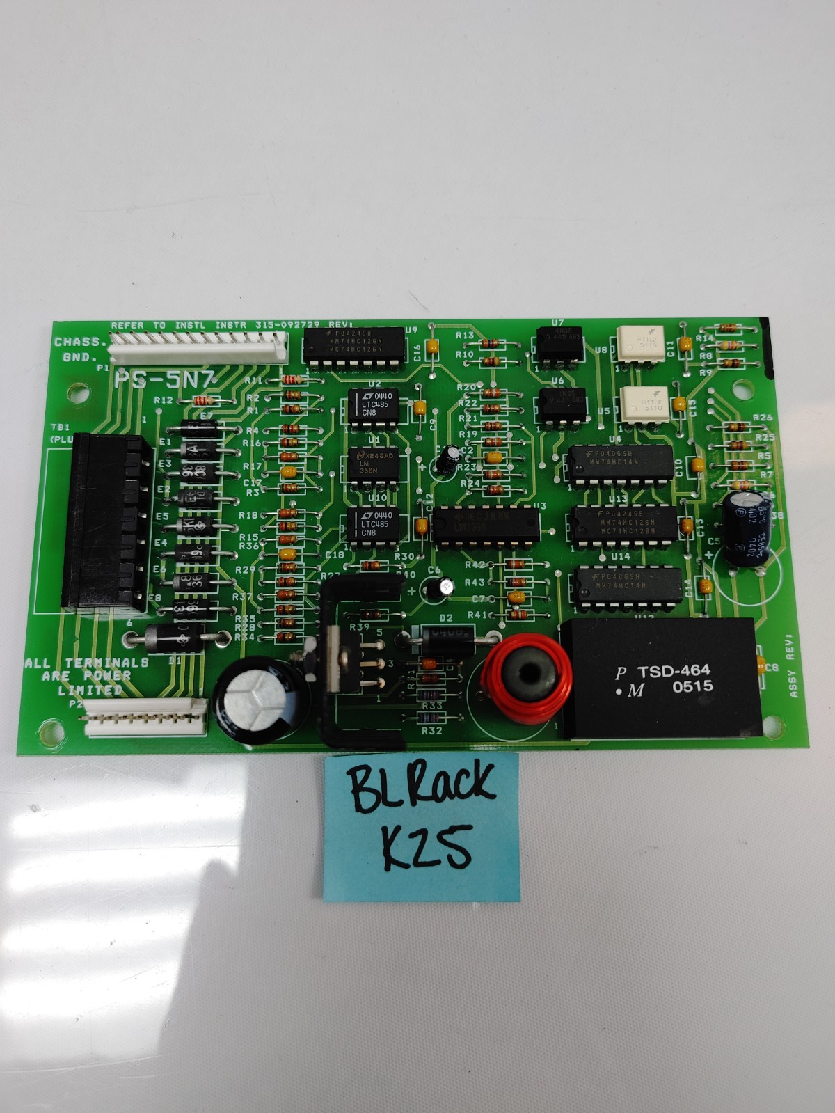 SIEMENS CERBERUS PYROTRONICS PS-5N7 NETWORK INTERFACE CARD 580-192730-8