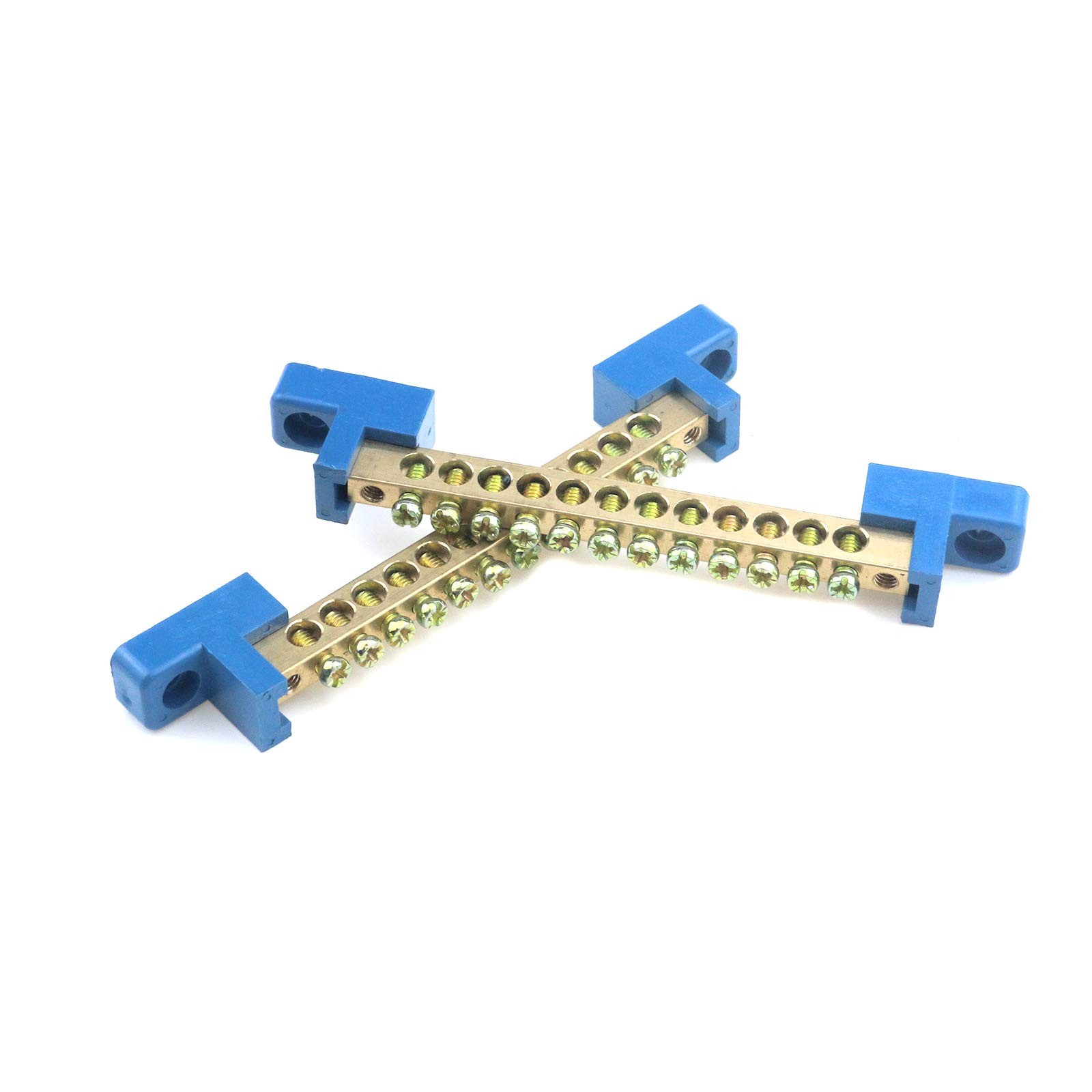 4 Pack Terminal Bus Bar 12 Position Brass Ground Distribution Block