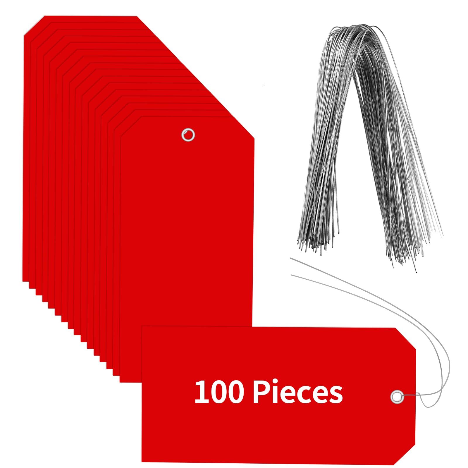 200 Pieces 4 3/4″ x 2 3/8″ Plastic Shipping Tags with Wire Waterproof Tags La…