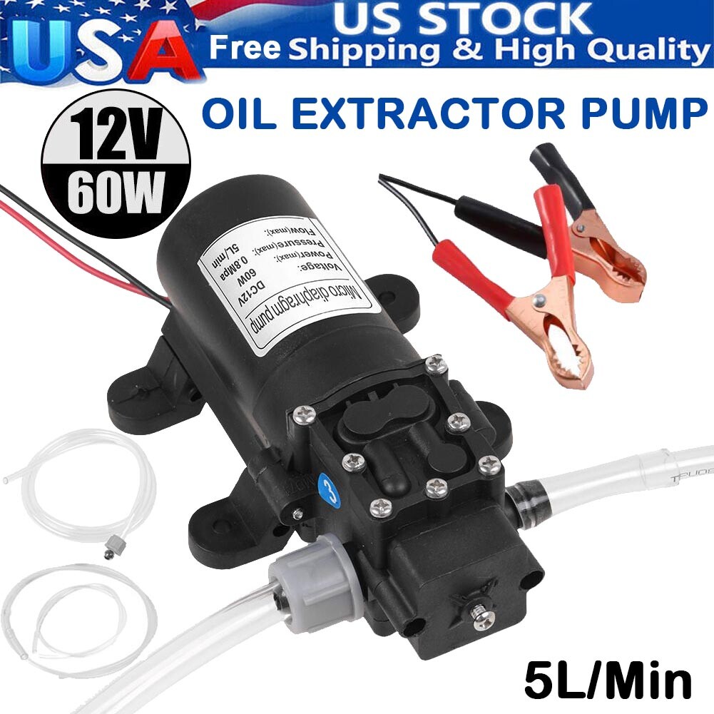 60W Electric Fuel Transfer Pump 12 Volt Oil Extractor Kerosene Car Tractor Truck