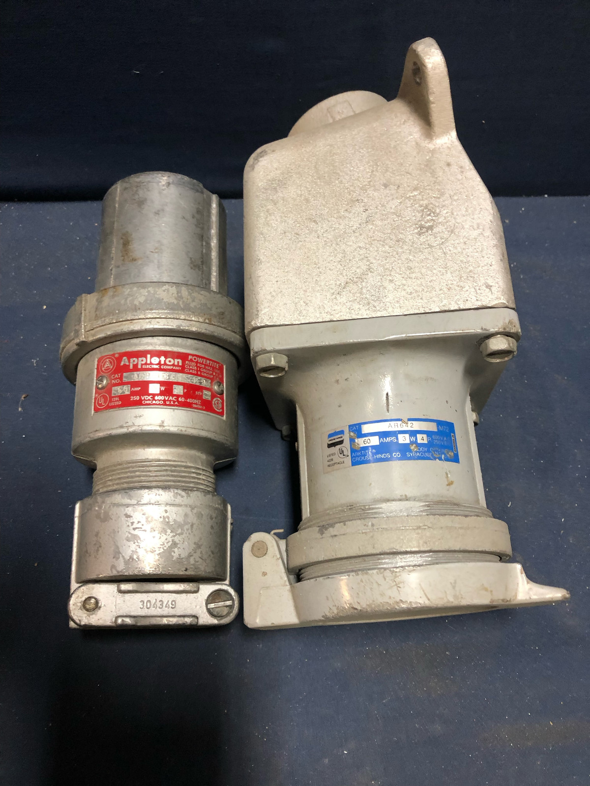 APPLETON RECEPTACLE (MALE) – ACP6034BC – and Crouse Hinds snap cover receptacle