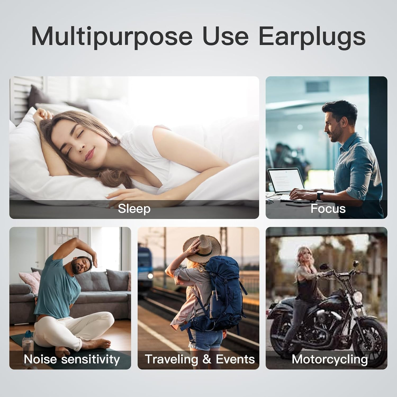 Reusable Silicone Ear Plugs Noise Cancelling Earplugs Protector Study Sleep Swim