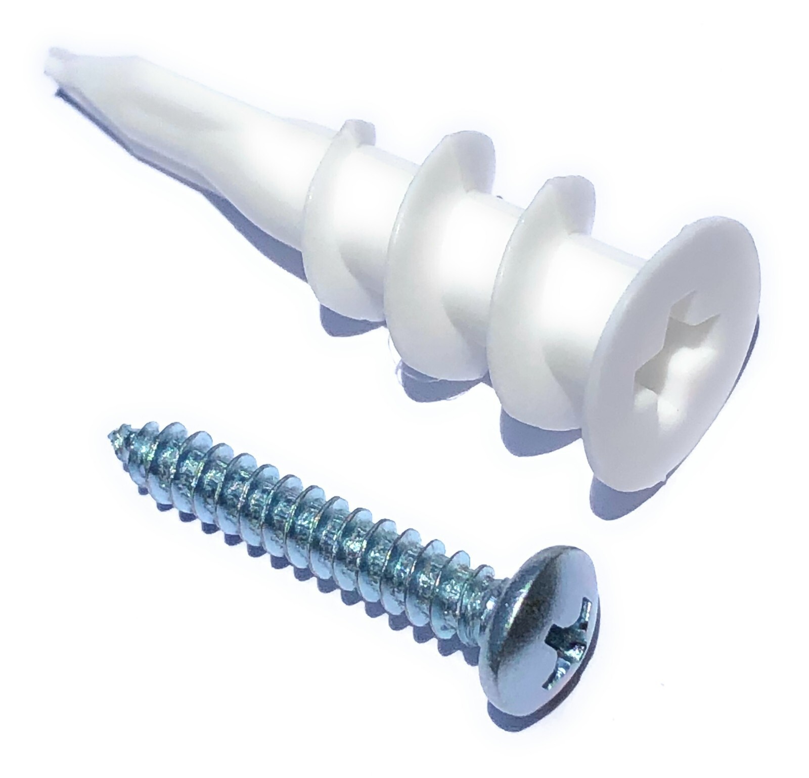 Economy Drywall Anchors, 100 screws + 100 anchors, 100% recycled plastic