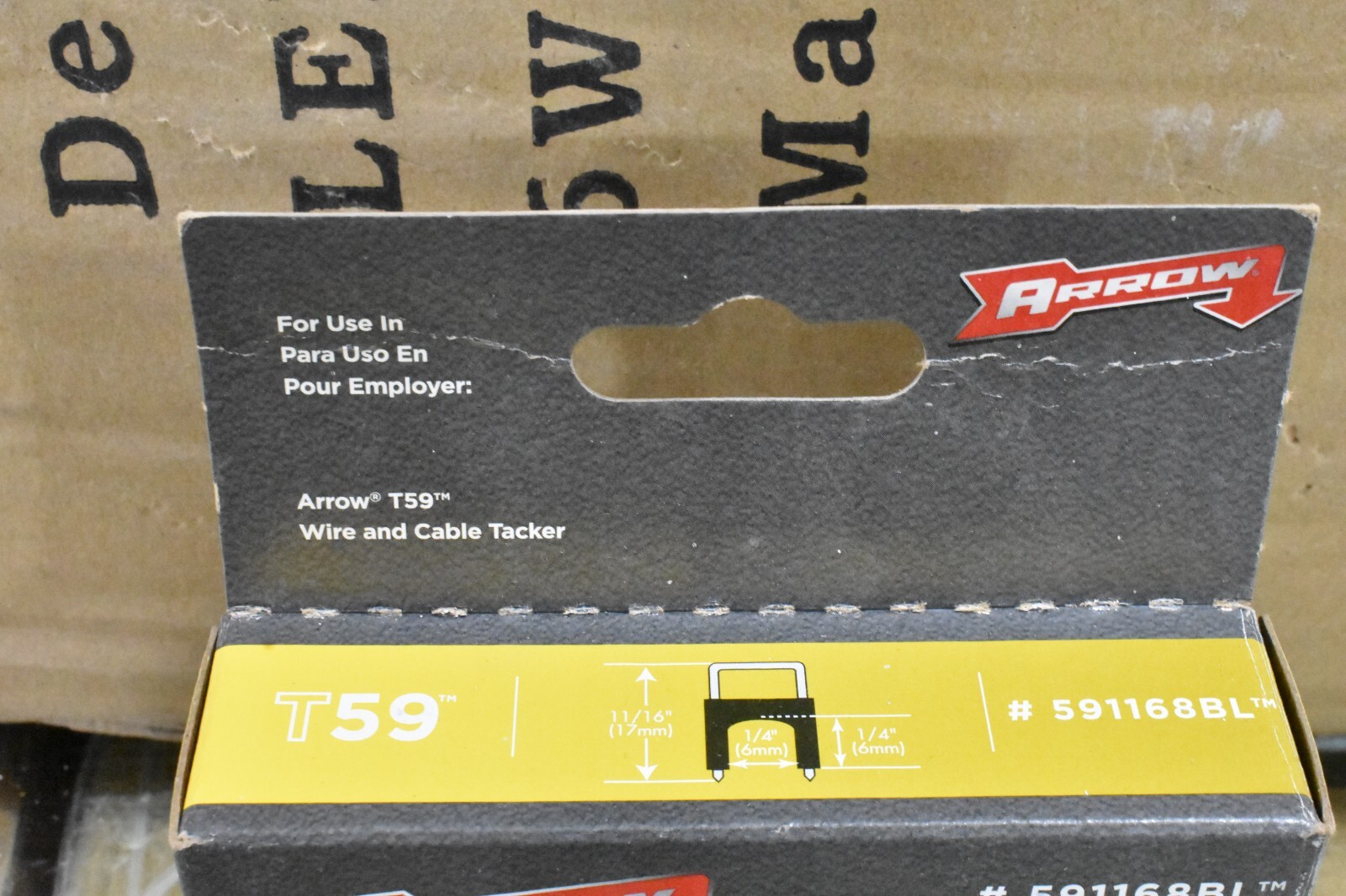 600(2 packs of 300)Arrow T59 Clear Insulated Cable Staples 1/4″ x 1/4″ 591168BL