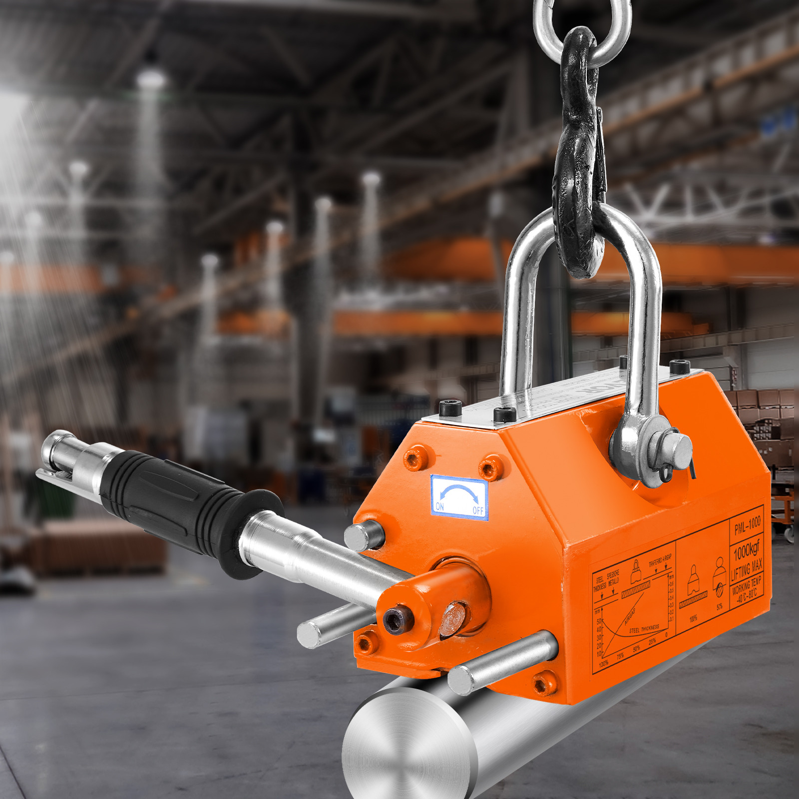 VEVOR Permanent Magnetic Lifter Lifting Magnet 2200 lbs/1000 kg Neodymium Hoist