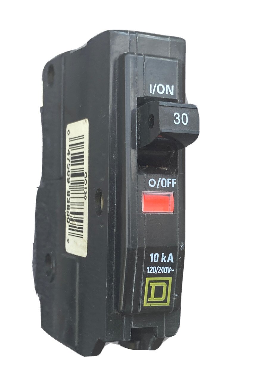 Square D QO130 30 Amp 1 Pole 120/240V Circuit Breaker Type QO Yellow D