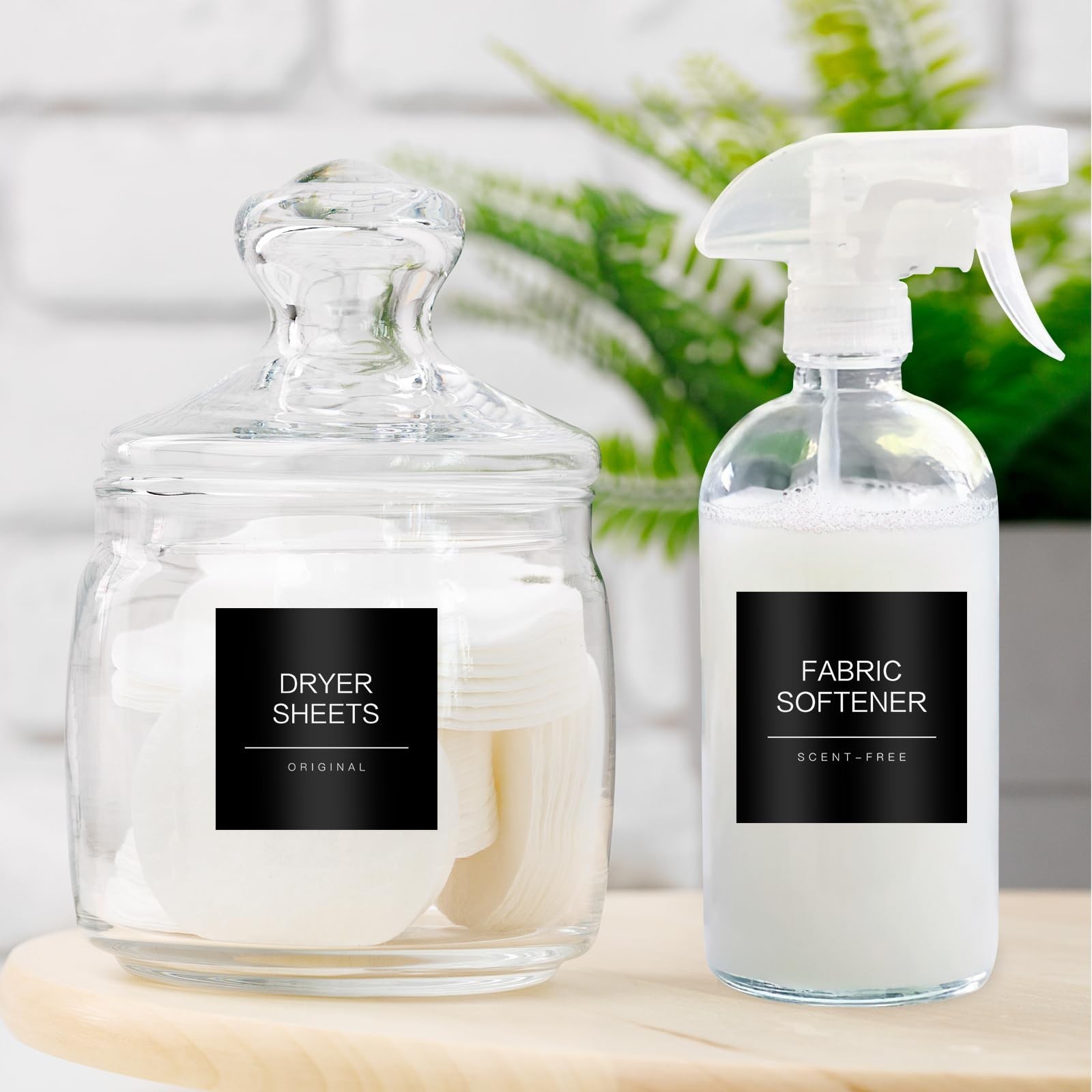 Minimalist Laundry Room Labels，30 Matte Waterproof Labels for Jars Spray