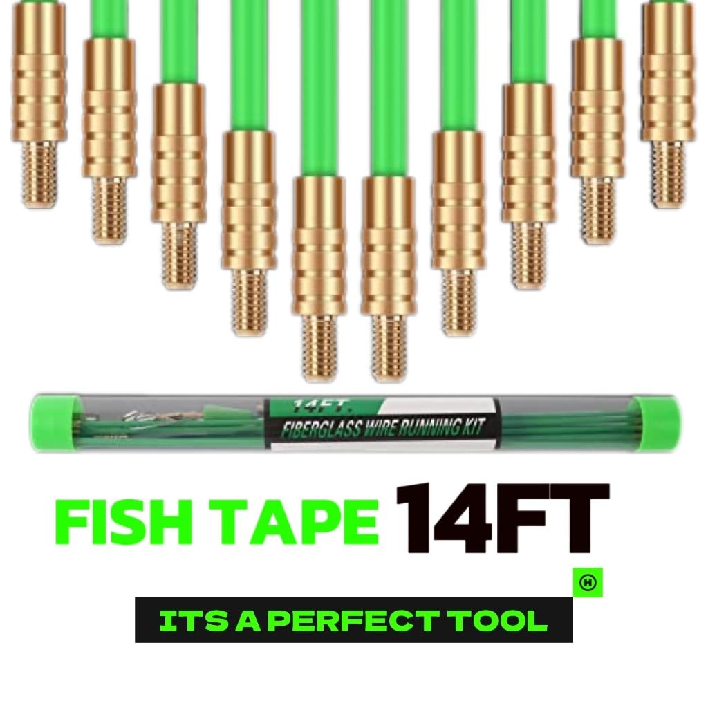 14ft Fiberglass Wire Pulling Rods with Glow Rods for Electrical Wire Pulling