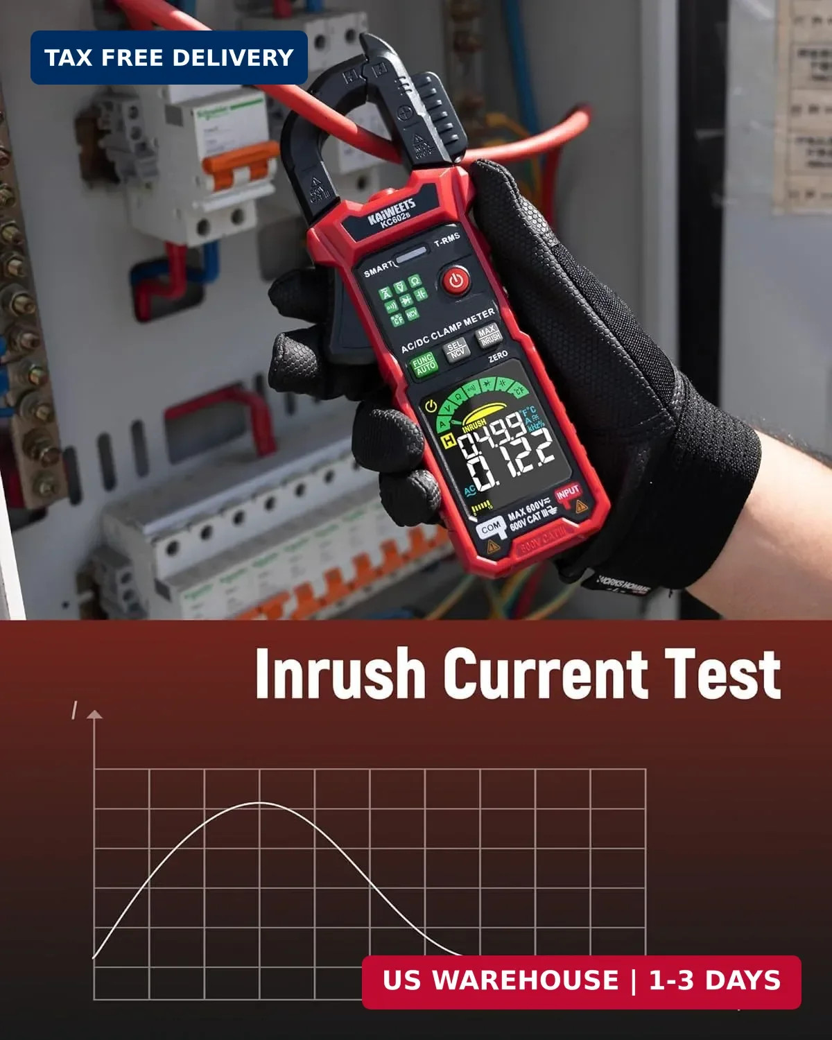 KAIWEETS Smart Digital Clamp Meter, 2026 Intelligent Auto Ranging Multimeter 600