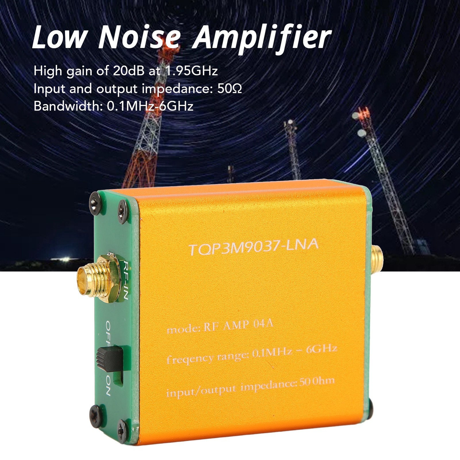 0.1 MHz‑6GHz Full Band Low Noise Amplifier 20dB LNA RF Power Preamplifier Fit❀
