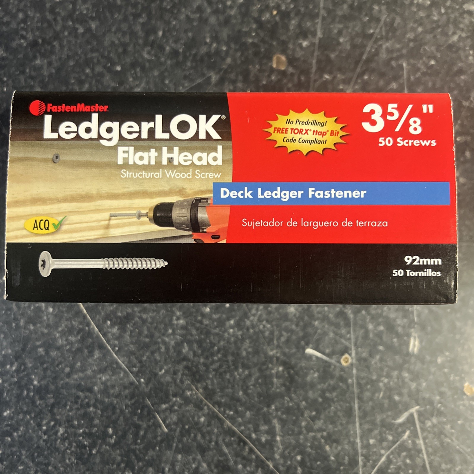 50-pc FastenMaster LedgerLOK Hex Structural Wood Screw, 5” gray
