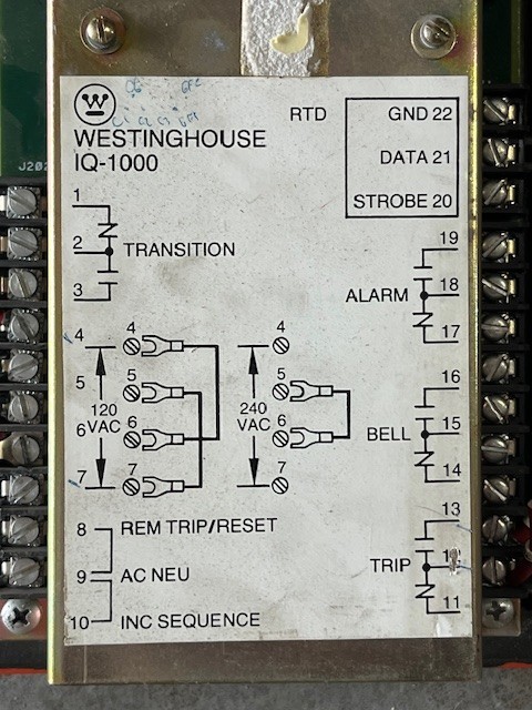 Westinghouse IQ-1000 Motor Protection Relay 9966D32 OVERLOAD MODULE 120-240 VAC