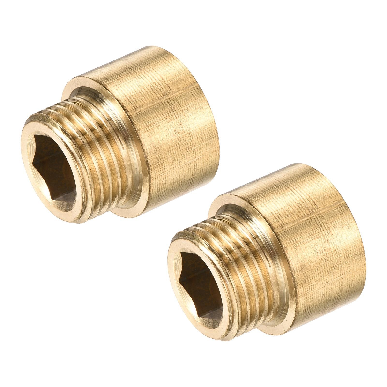 Brass Extension Pipe Fitting G1/2 x G1/2 15mm Adapter Connector 2Pcs