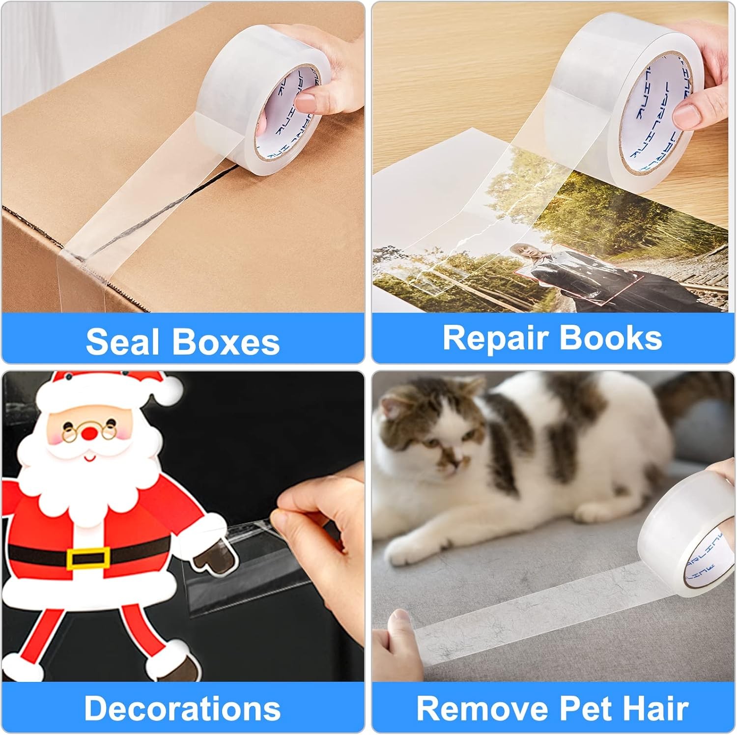 JARLINK Clear Packing Tape (12 Rolls), Heavy Duty Packaging Tape for Shipping Pa
