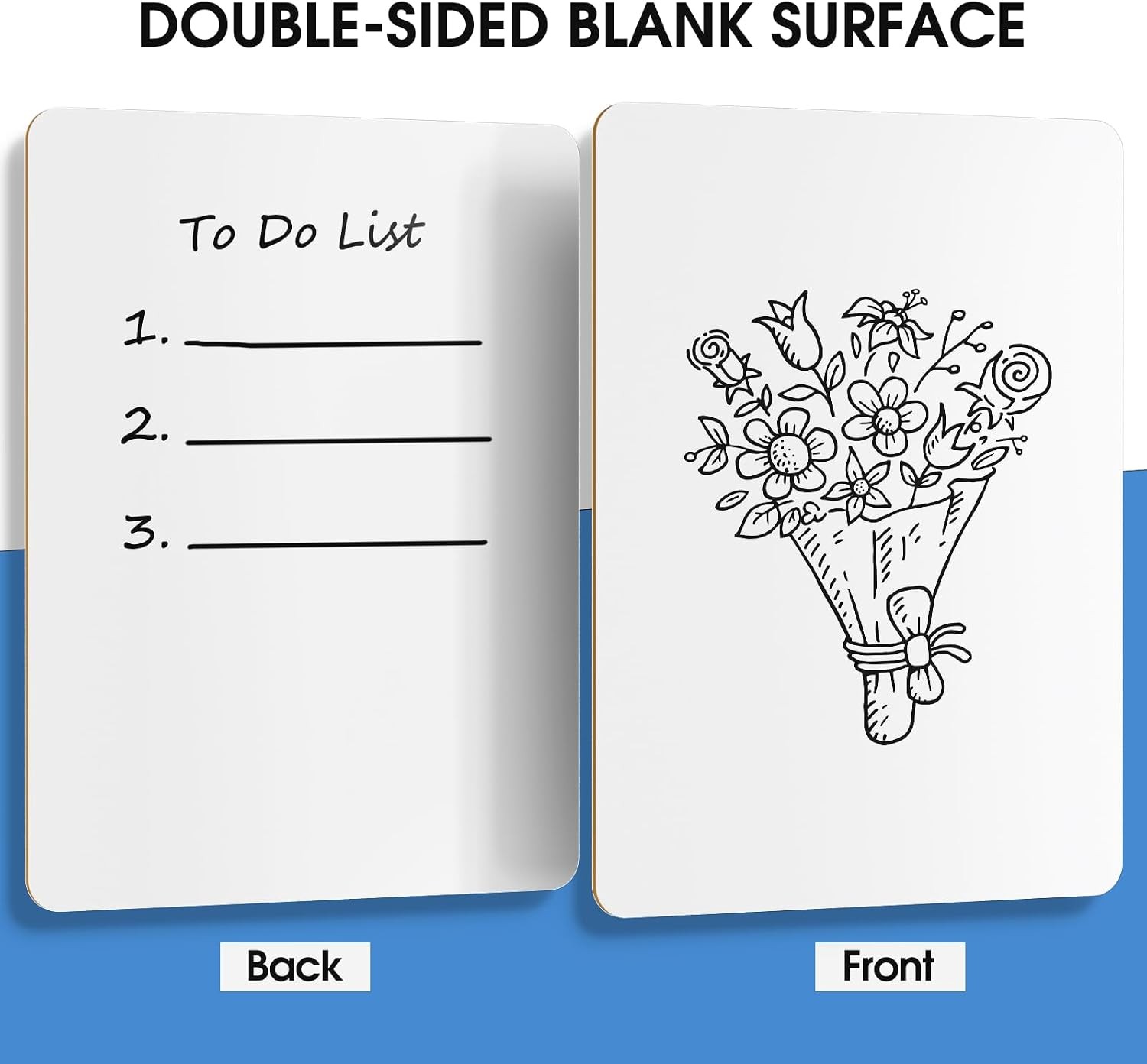 Double Sided Dry Erase Board, 9” x 12” Small White Board, 2 Pack | Reusable