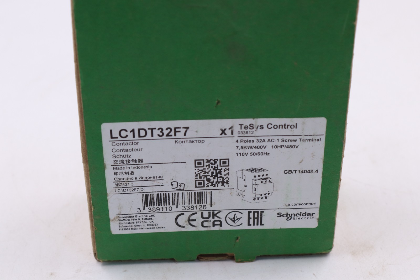 Schneider Electric LC1DT32F7 Contactor MADE IN INDONESIA