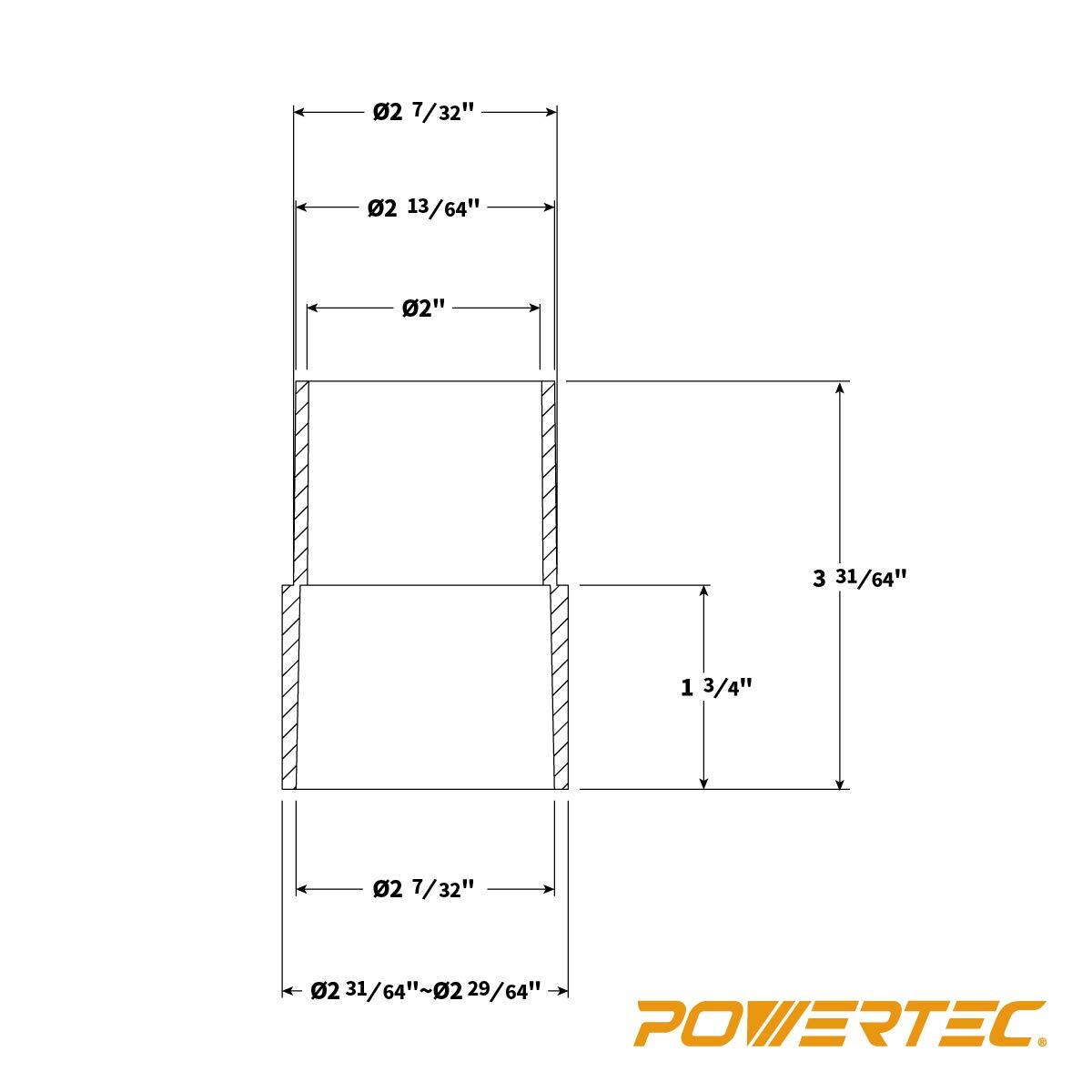 POWERTEC 70141 2-1/2-Inch to 2-1/4-Inch Reducer