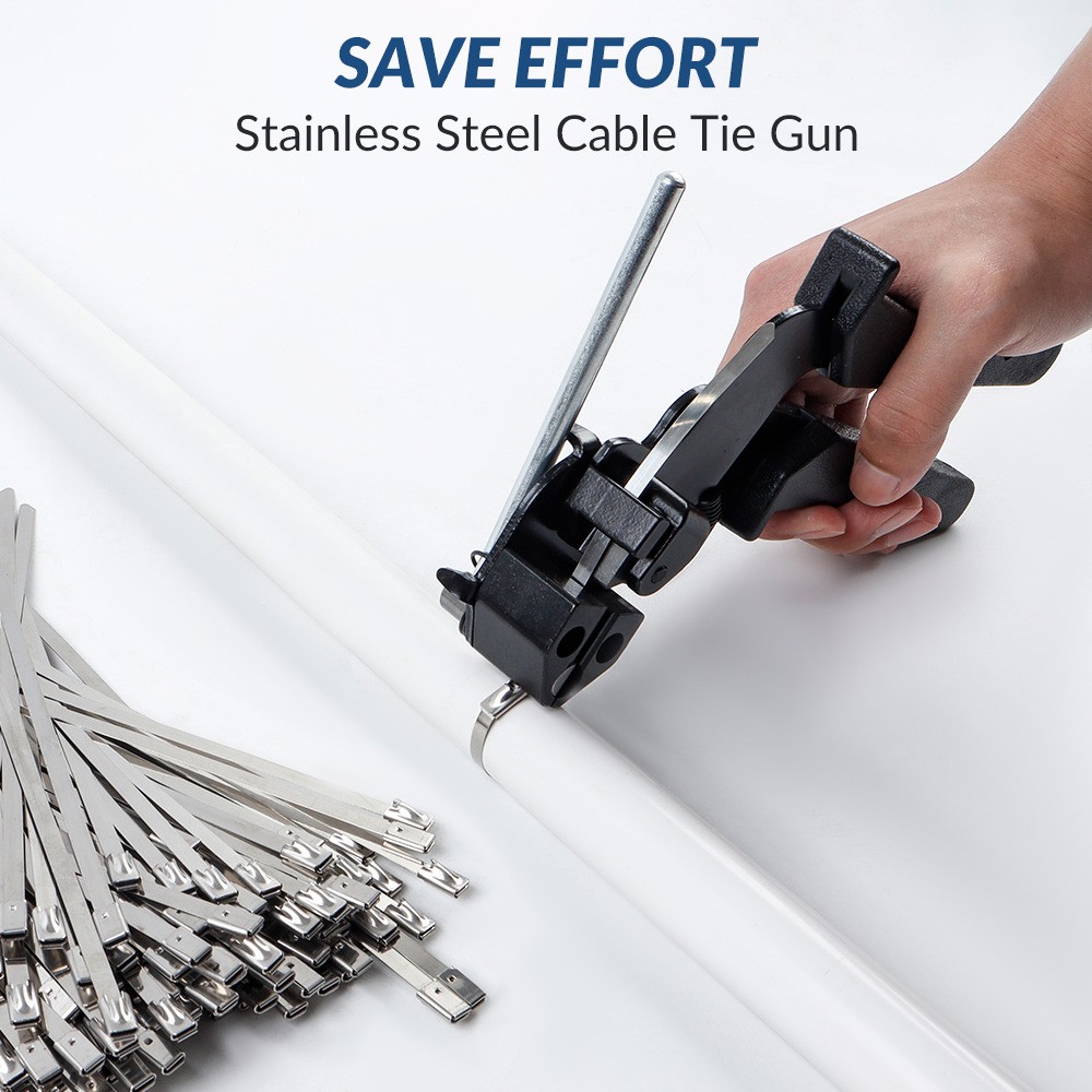 Metal Zip Ties Tool, Stainless Steel Zip Ties Gun Kit,Heavy Duty Outdoor Fasten