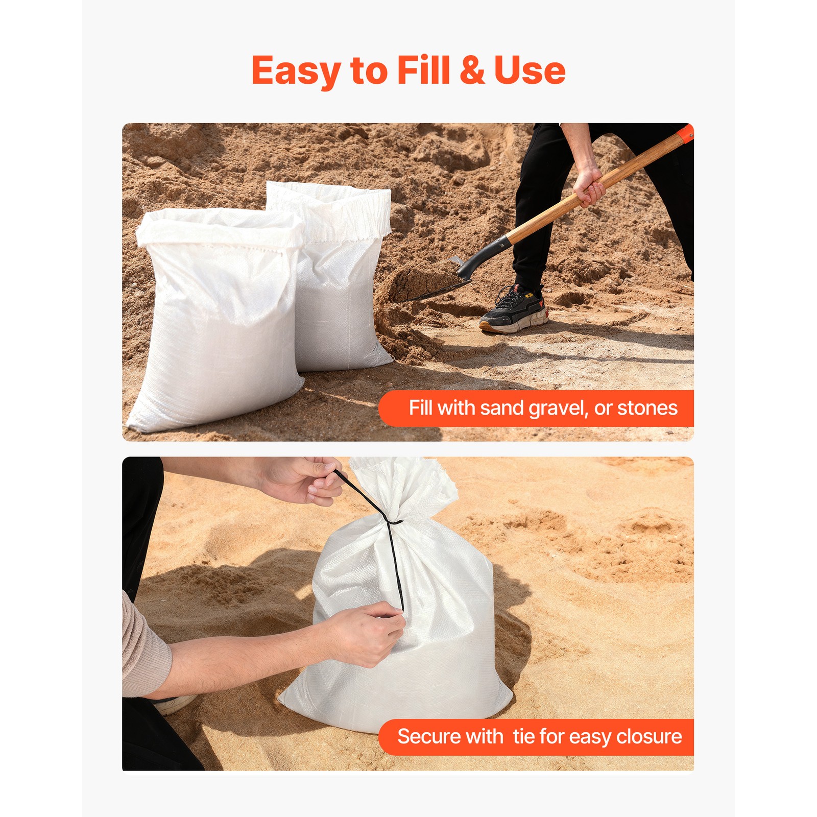 Uimoso 100 Pack Sandbags 16″ x 26″ Durable Bags with 50lb Capacity Empty