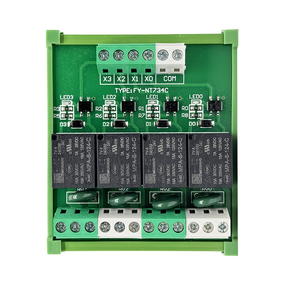 4 Channel Relay Module 1 SPDT DIN Rail Mount 24V DCAC Interface Relay Module