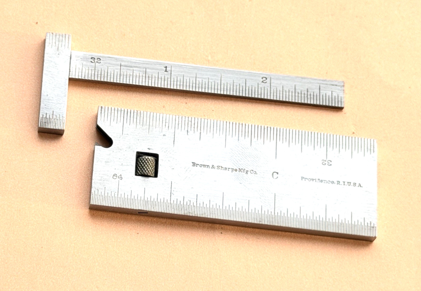 Rare Brown & Sharpe Mfg. Co. No.391 3-Inch Steel Pocket Caliper Rule. USA Made!