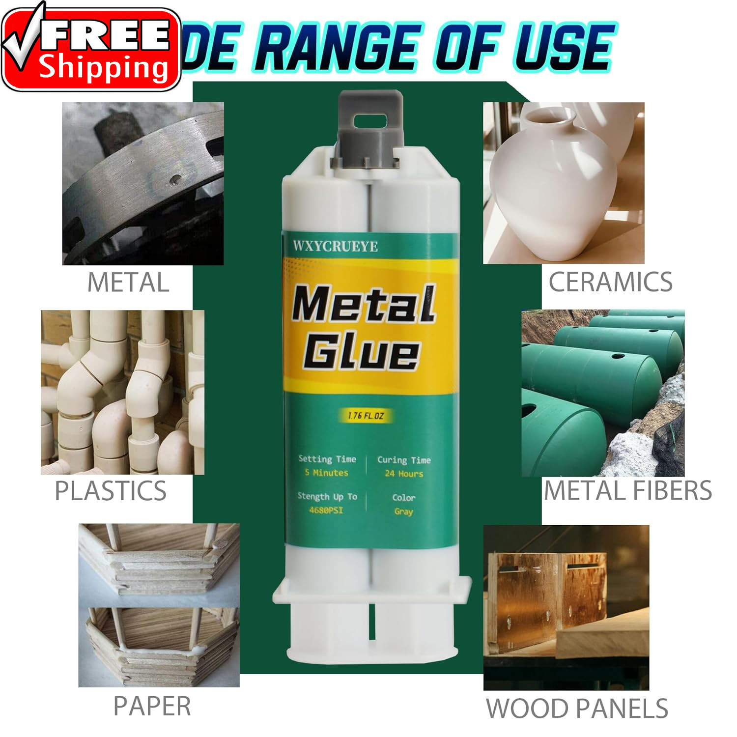 Metal Glue Heavy Duty Waterproof, Metal to Metals Adhesive, Liquid Weld, Welding