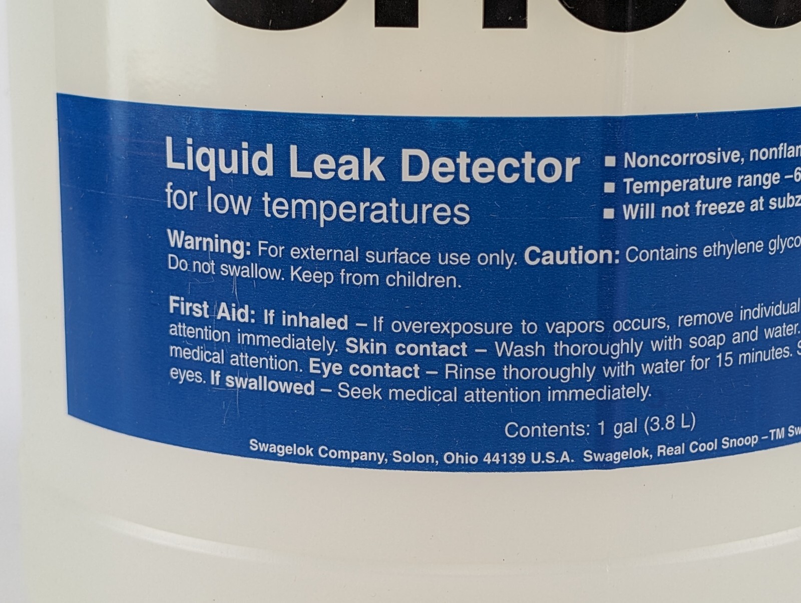 Swagelok MS-RC-SNOOP-GAL Real Cool Snoop® Liquid Leak Detector 1 GAL (3.8L)
