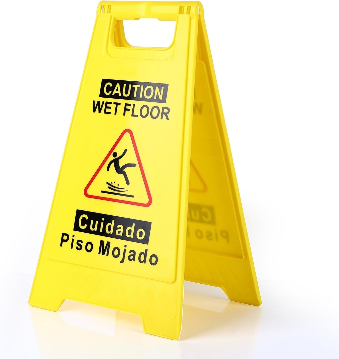 1-Pack Caution Wet Floor Sign,17.5″ Height,Bright Yellow Double-Sided Folding…