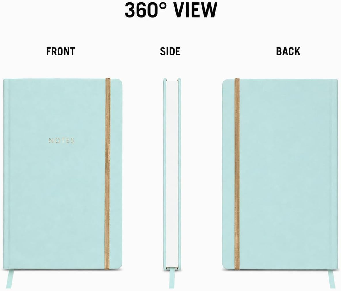 WORLD TRAVELER Large Lined Journal Notebook 256 Ruled White & Ivory Pages | Lay-