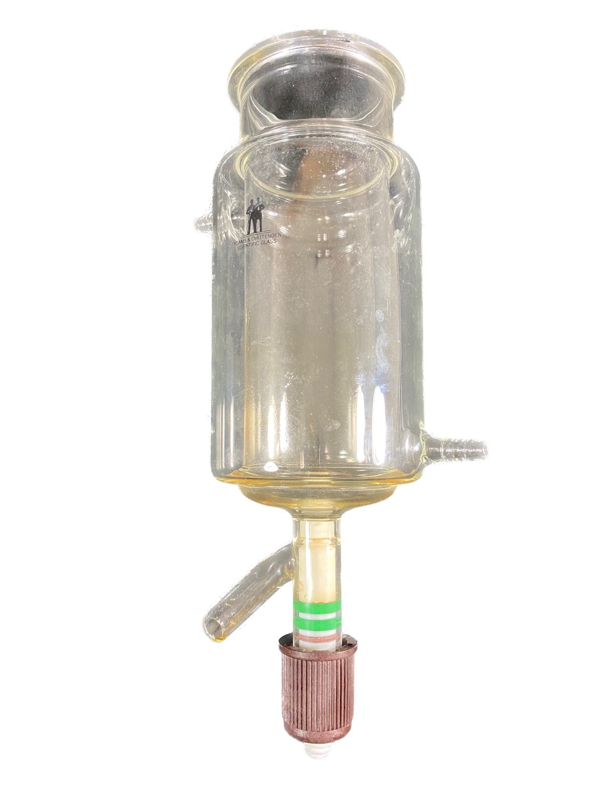 A&C 500mL Reaction Vessel Jacketed Hose Barb Connectors 65mm I.D. Flat Flange