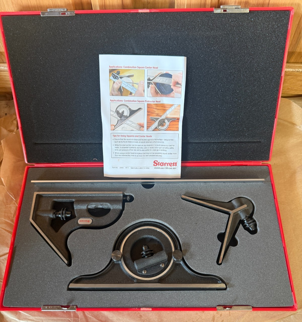 The Starrett Combination Square in Hard Case Ruler Marked No. 4R Grad Hardened