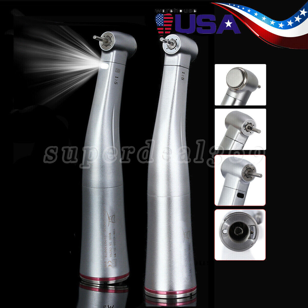 Dental 1:5 LED Contra Angle Increase Handpiece Fit NSK Electric Micro Motor YBB