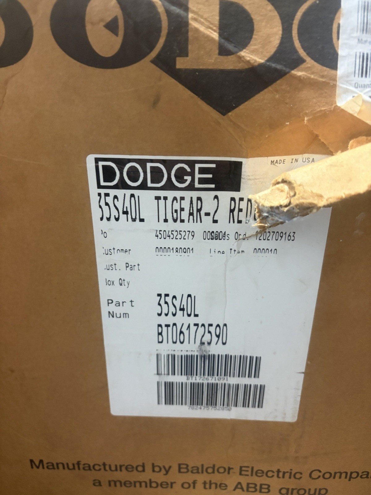 NEW DODGE 35S40L TIGEAR-2 REDUCER